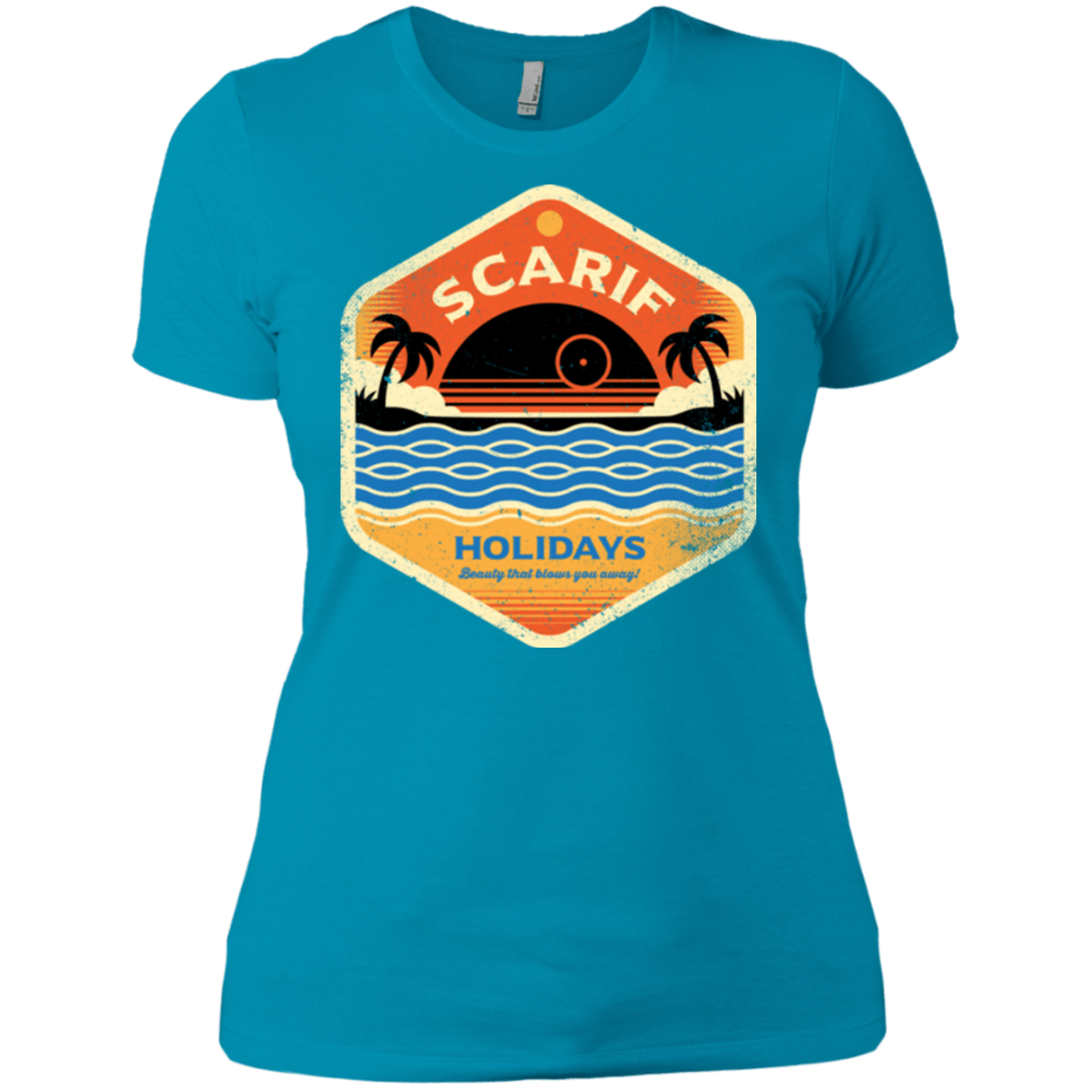 T-Shirts Turquoise / X-Small Sun Sea & Space Stations Women's Premium T-Shirt