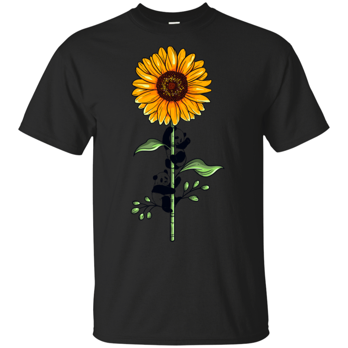 T-Shirts Black / S Sunflower Panda T-Shirt