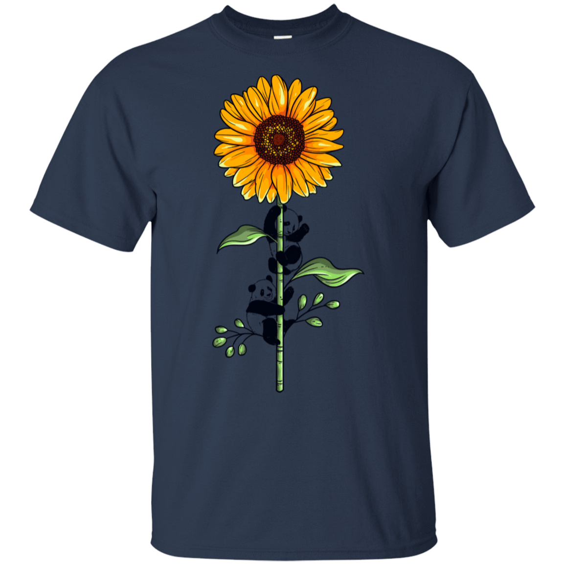 T-Shirts Navy / S Sunflower Panda T-Shirt