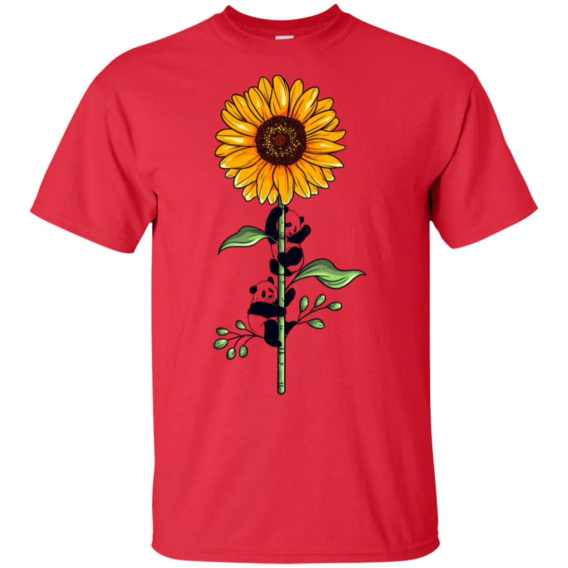T-Shirts Red / S Sunflower Panda T-Shirt