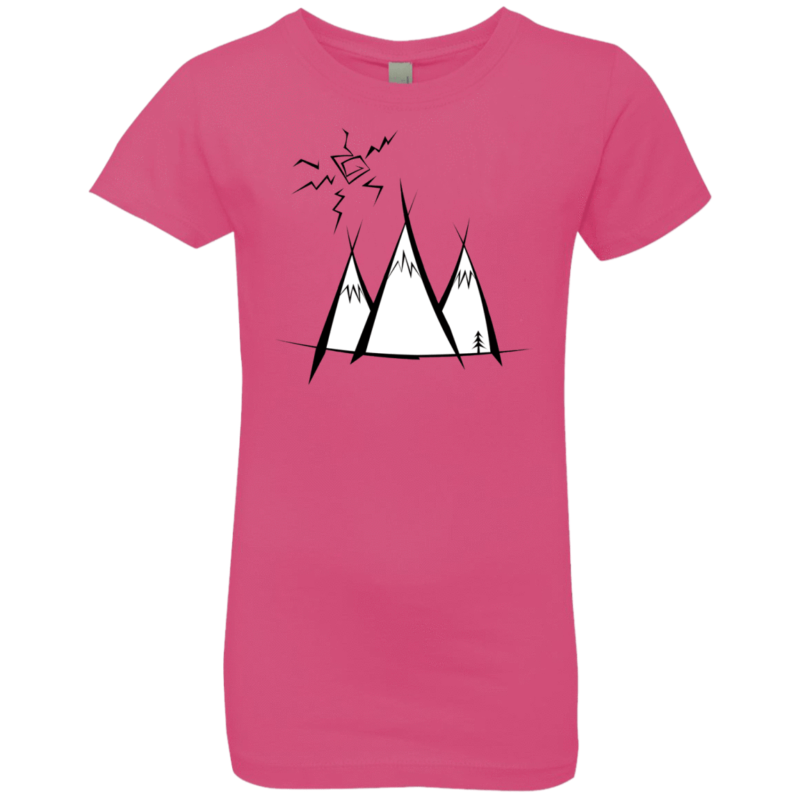 T-Shirts Hot Pink / YXS Sunny Mountains Girls Premium T-Shirt