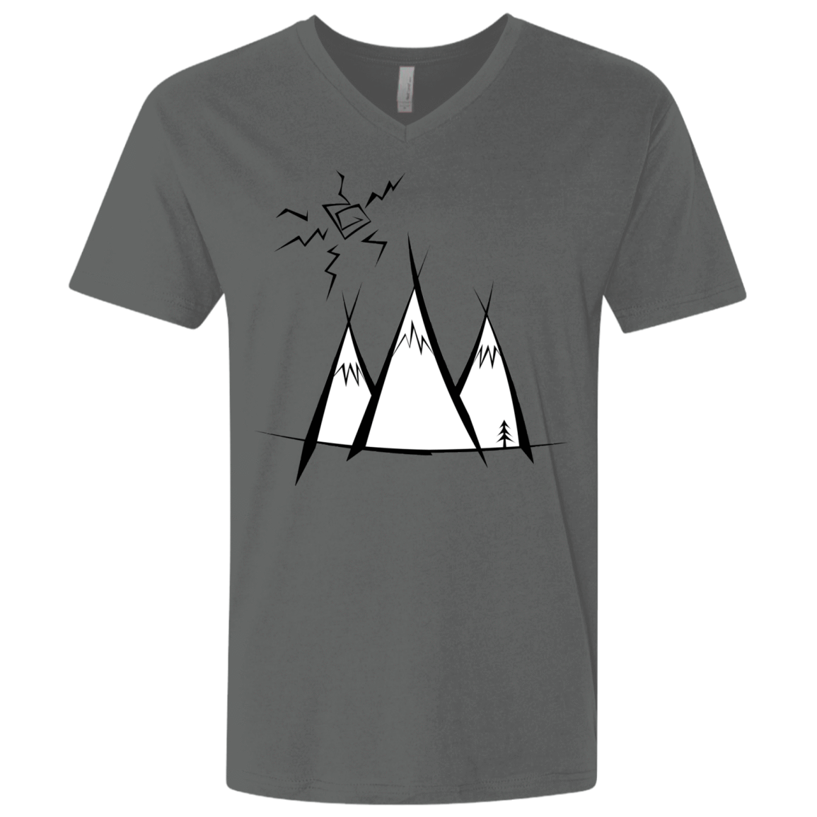 T-Shirts Heavy Metal / X-Small Sunny Mountains Men's Premium V-Neck