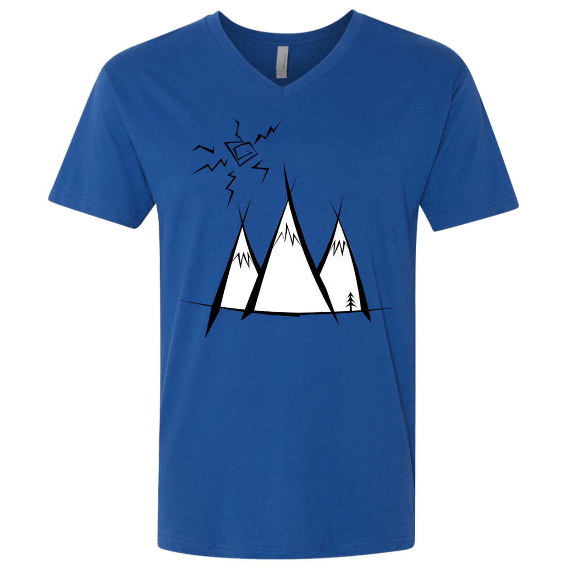 T-Shirts Royal / X-Small Sunny Mountains Men's Premium V-Neck