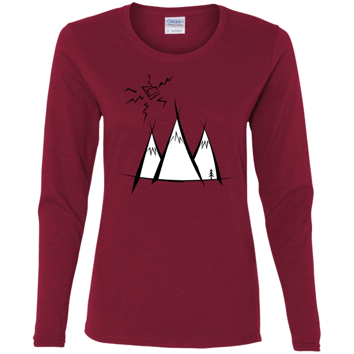 T-Shirts Cardinal / S Sunny Mountains Women's Long Sleeve T-Shirt