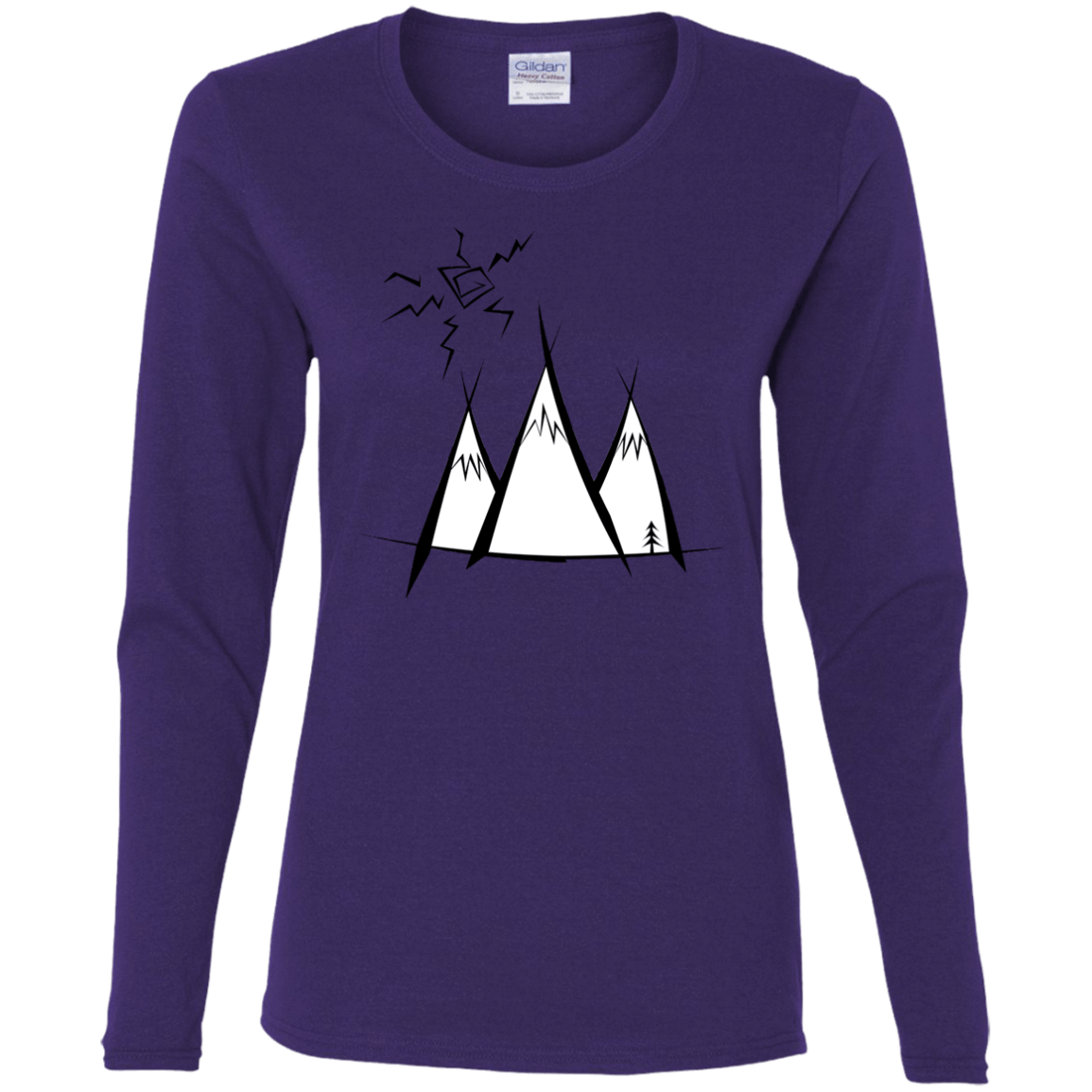 T-Shirts Purple / S Sunny Mountains Women's Long Sleeve T-Shirt