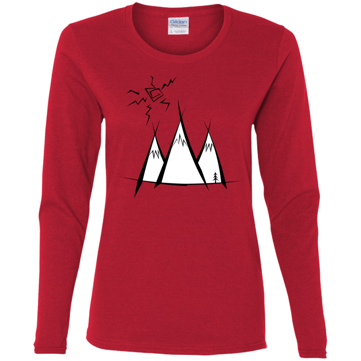 T-Shirts Red / S Sunny Mountains Women's Long Sleeve T-Shirt