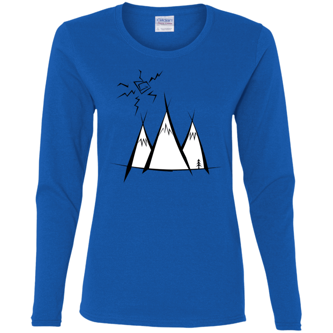 T-Shirts Royal / S Sunny Mountains Women's Long Sleeve T-Shirt