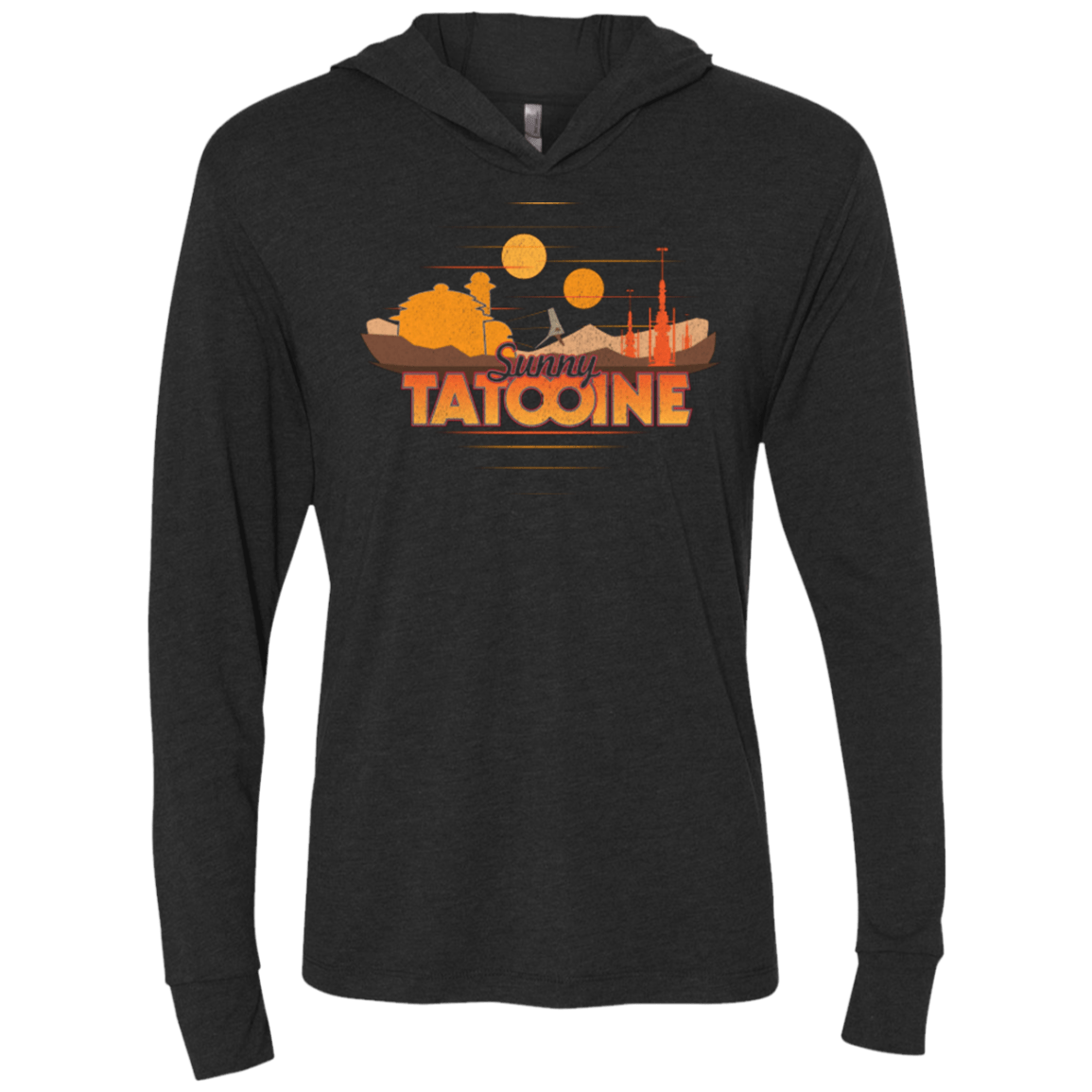 T-Shirts Vintage Black / X-Small Sunny Tatooine Triblend Long Sleeve Hoodie Tee