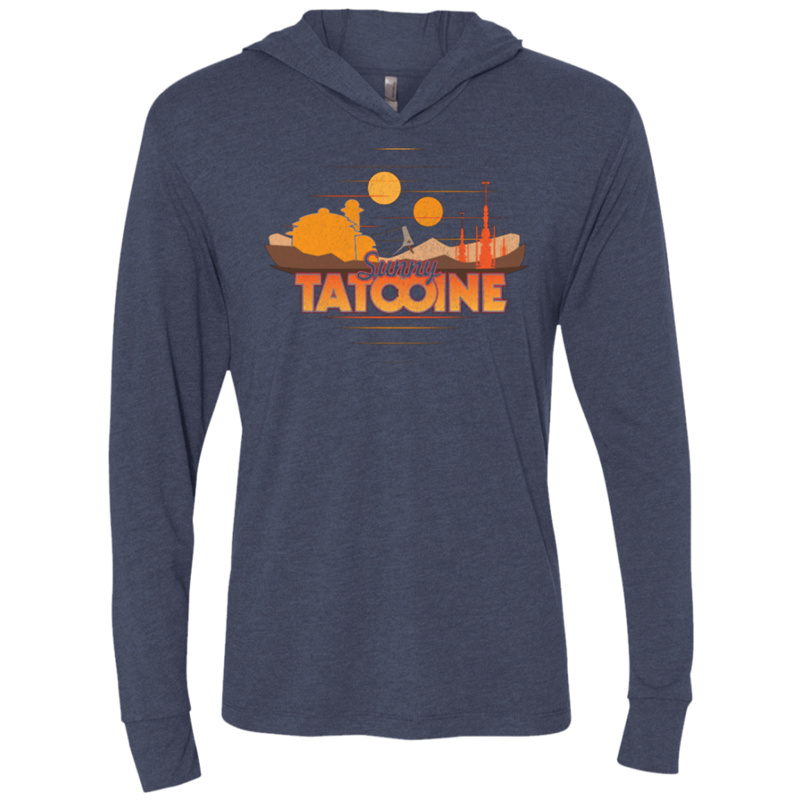 T-Shirts Vintage Navy / X-Small Sunny Tatooine Triblend Long Sleeve Hoodie Tee