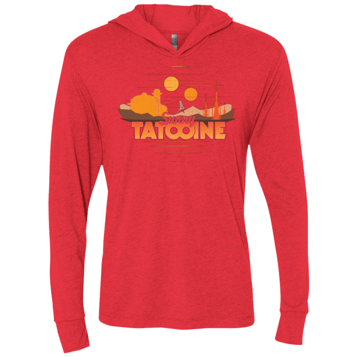 T-Shirts Vintage Red / X-Small Sunny Tatooine Triblend Long Sleeve Hoodie Tee