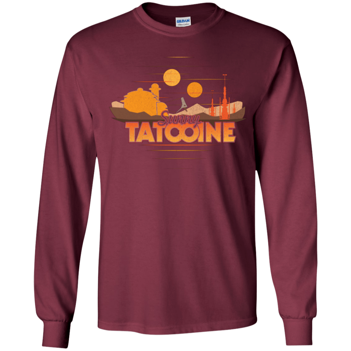 T-Shirts Maroon / YS Sunny Tatooine Youth Long Sleeve T-Shirt