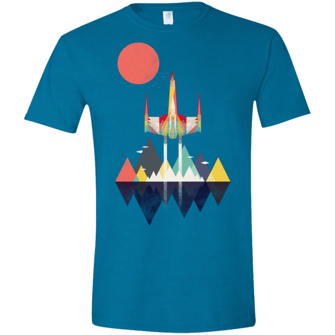 T-Shirts Antique Sapphire / S Sunset Fighter Men's Semi-Fitted Softstyle