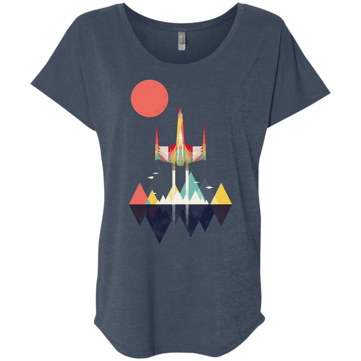 T-Shirts Indigo / X-Small Sunset Fighter Triblend Dolman Sleeve