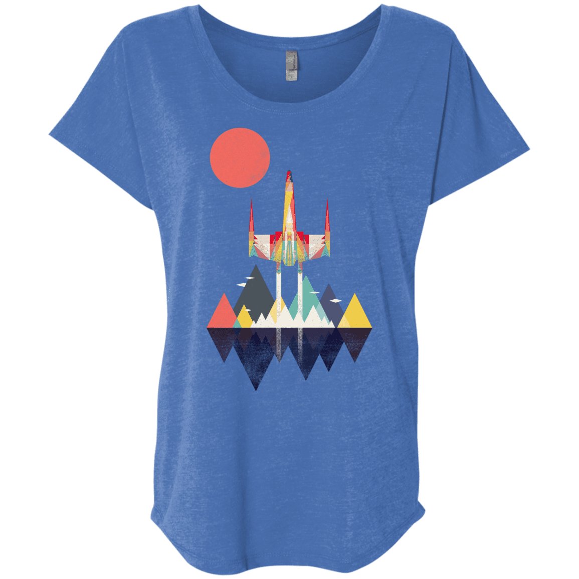 T-Shirts Vintage Royal / X-Small Sunset Fighter Triblend Dolman Sleeve