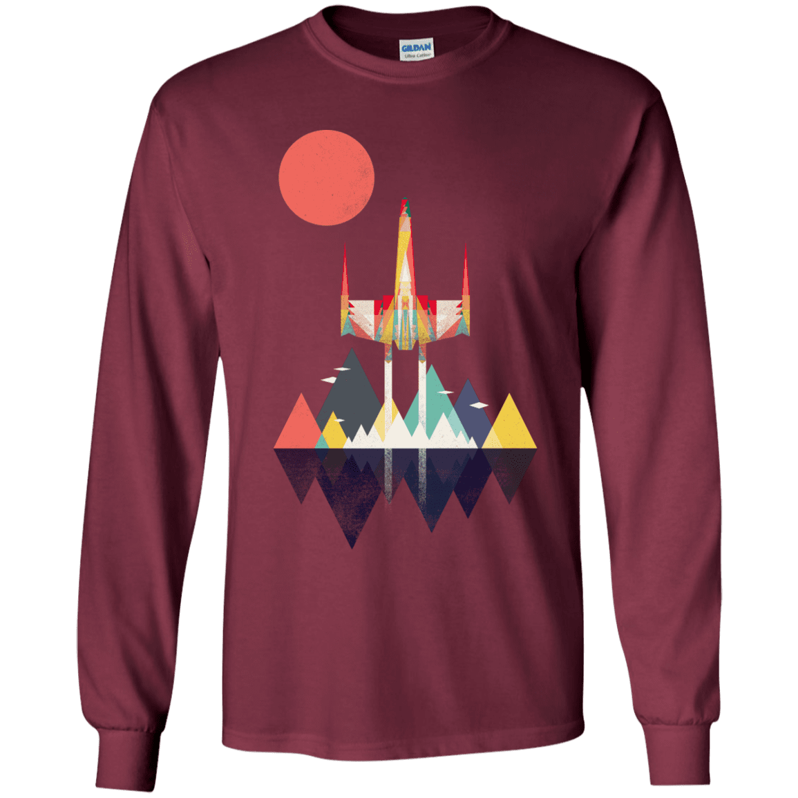 T-Shirts Maroon / YS Sunset Fighter Youth Long Sleeve T-Shirt