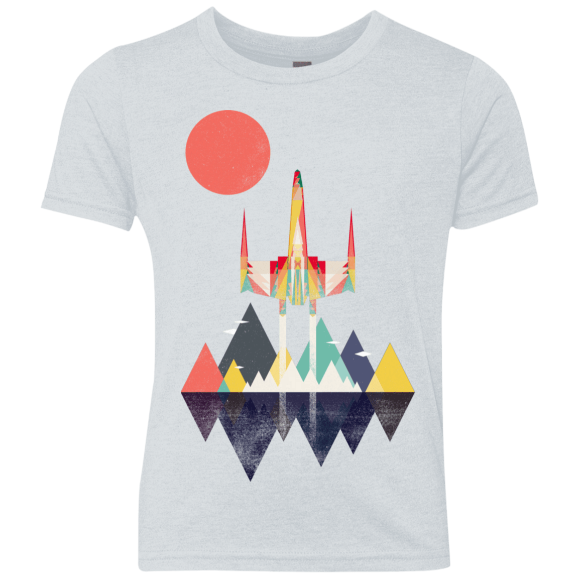 T-Shirts Heather White / YXS Sunset Fighter Youth Triblend T-Shirt