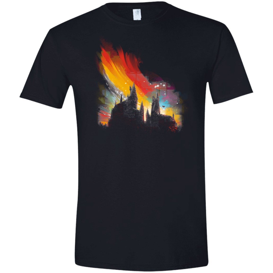 T-Shirts Black / X-Small Sunset on Hogwarts Men's Semi-Fitted Softstyle