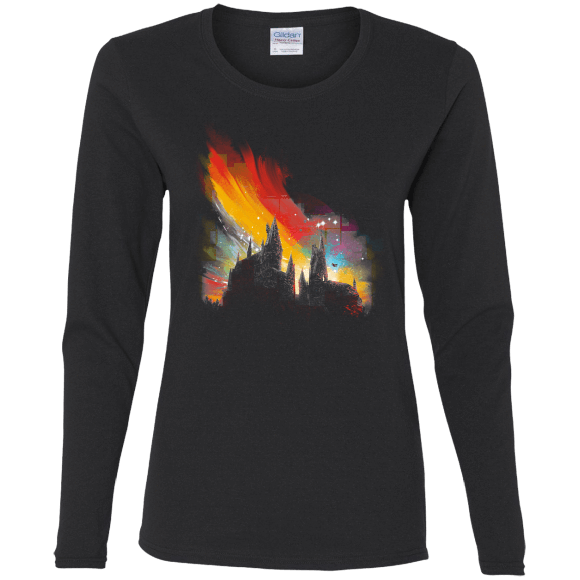 T-Shirts Black / S Sunset on Hogwarts Women's Long Sleeve T-Shirt