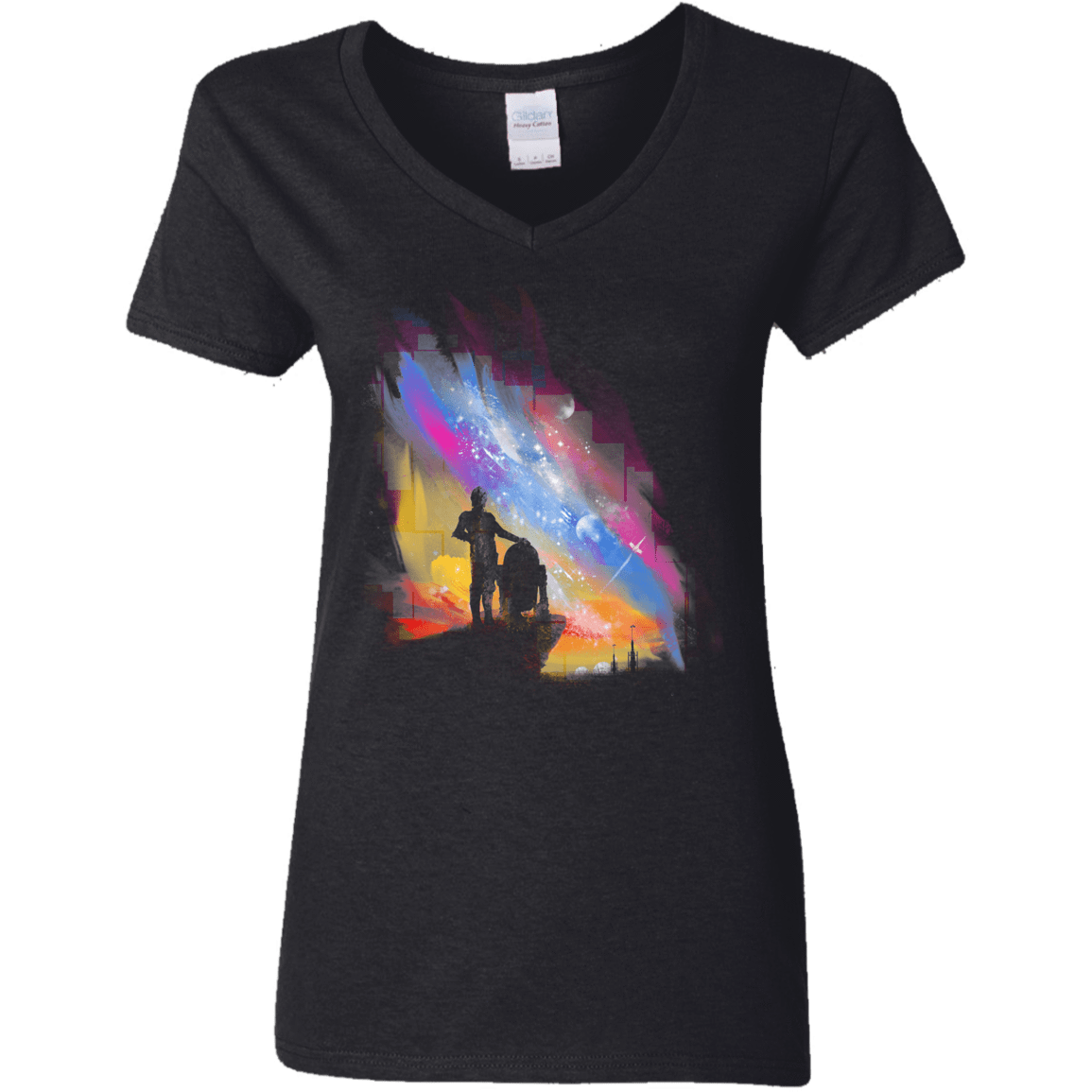 T-Shirts Black / S Sunset on Tatooine Women's V-Neck T-Shirt