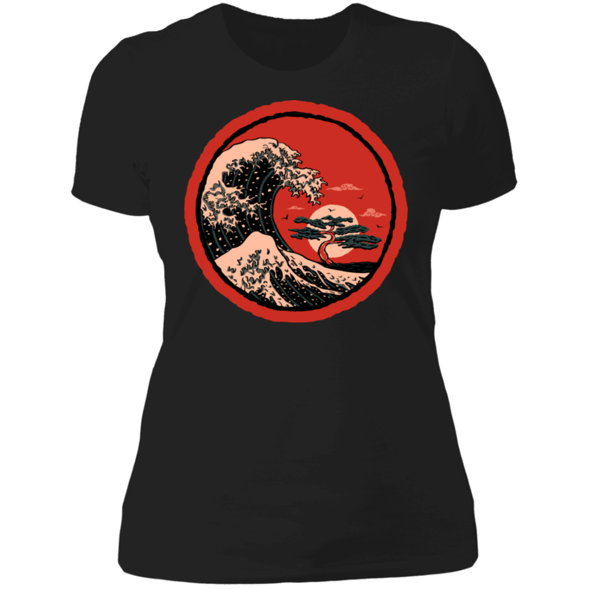 T-Shirts Black / X-Small Sunset Wave Bonsai Women's Premium T-Shirt
