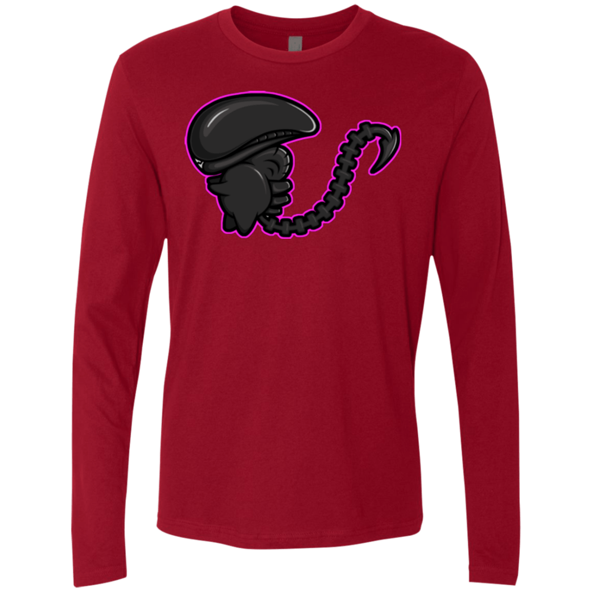 T-Shirts Cardinal / Small Super Cute Alien Men's Premium Long Sleeve