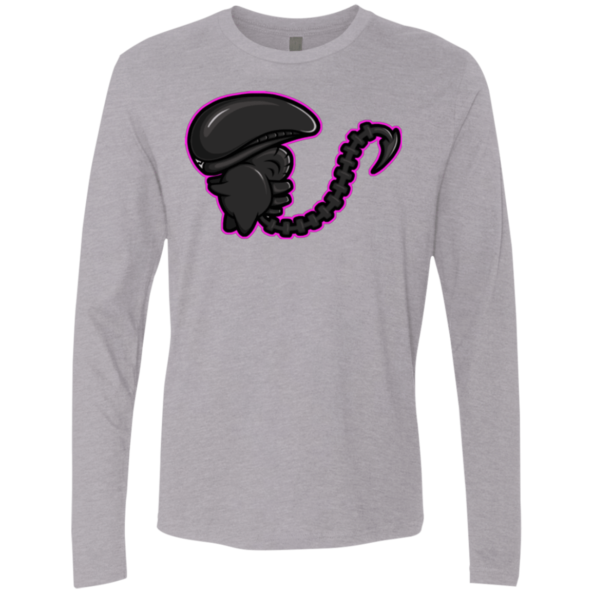 T-Shirts Heather Grey / Small Super Cute Alien Men's Premium Long Sleeve