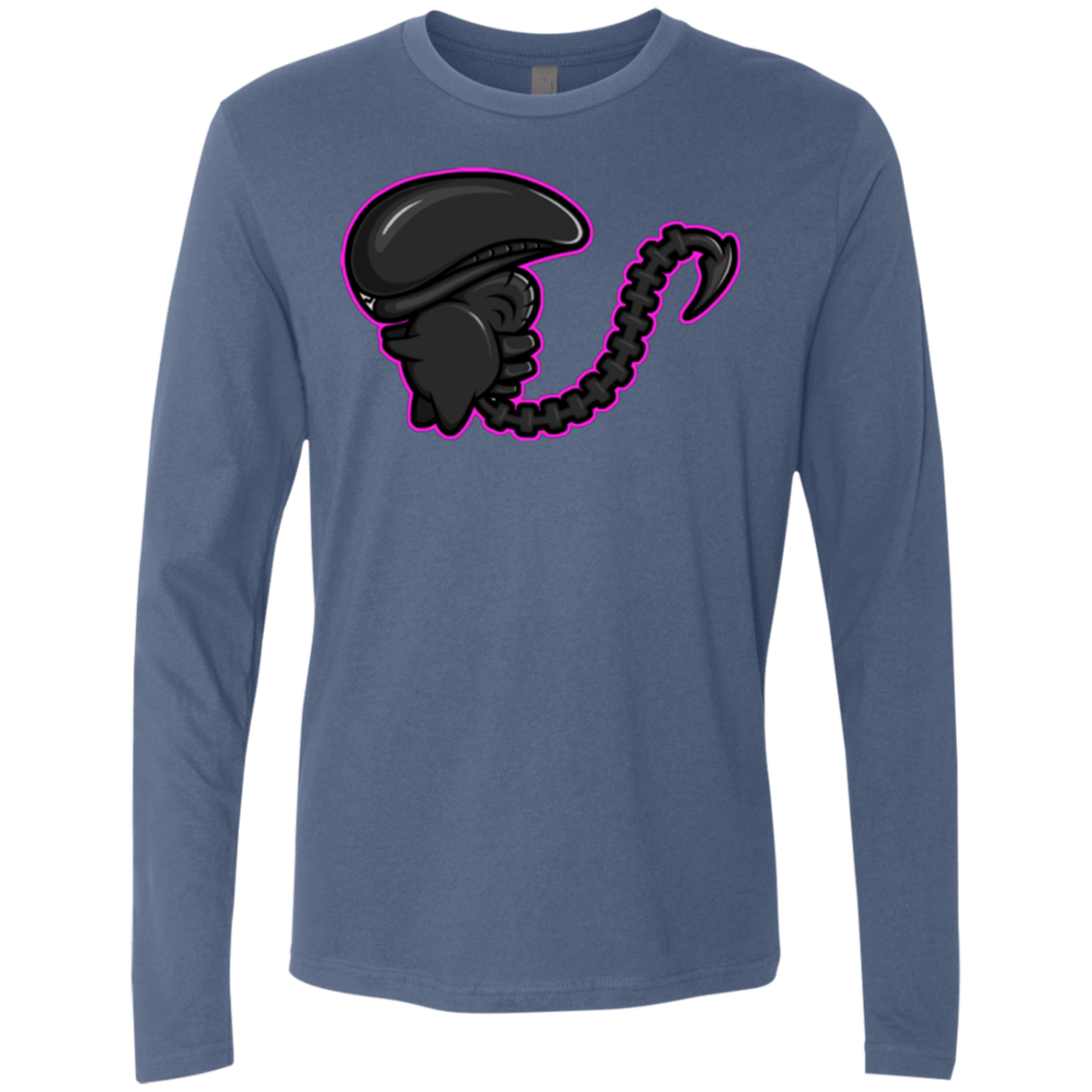 T-Shirts Indigo / Small Super Cute Alien Men's Premium Long Sleeve