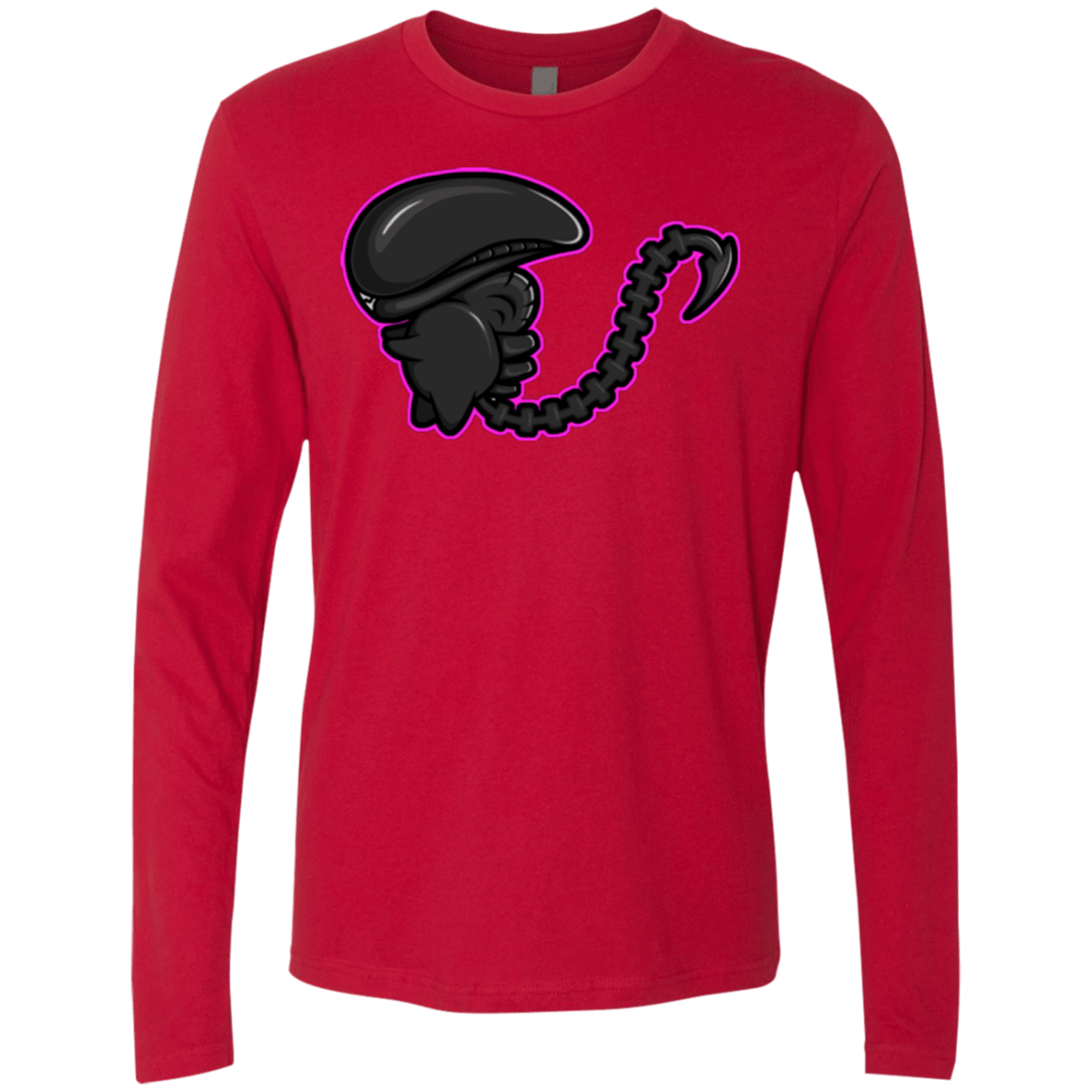 T-Shirts Red / Small Super Cute Alien Men's Premium Long Sleeve