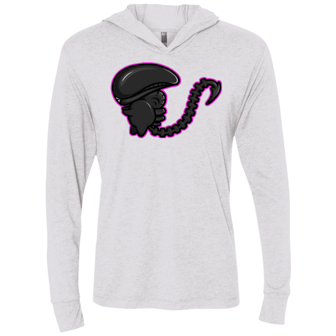 T-Shirts Heather White / X-Small Super Cute Alien Triblend Long Sleeve Hoodie Tee