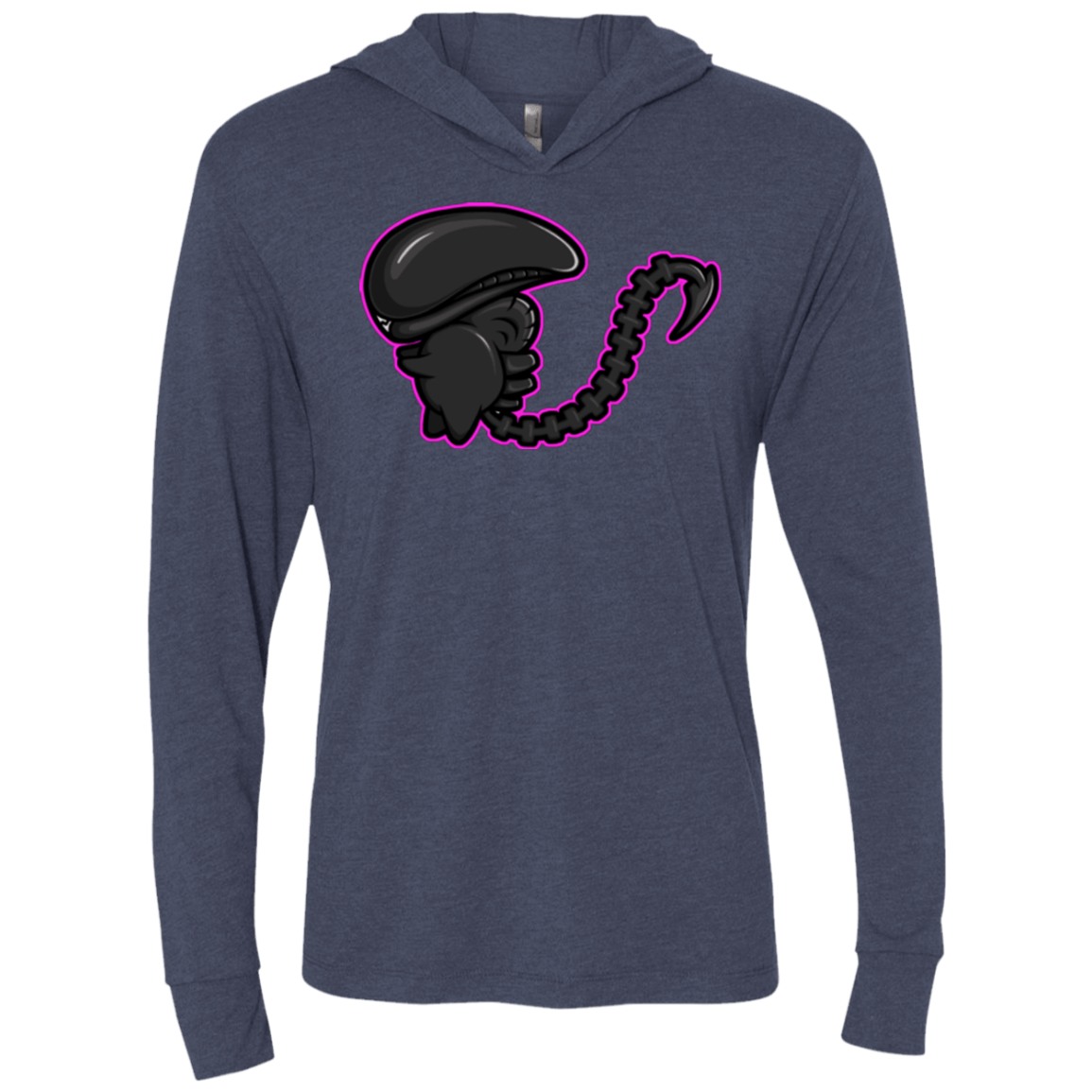 T-Shirts Vintage Navy / X-Small Super Cute Alien Triblend Long Sleeve Hoodie Tee