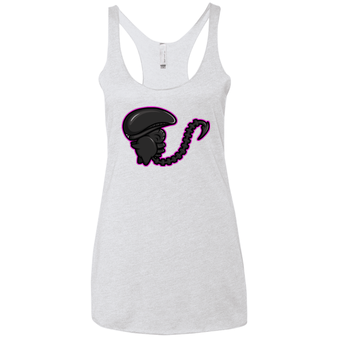 T-Shirts Heather White / X-Small Super Cute Alien Women's Triblend Racerback Tank