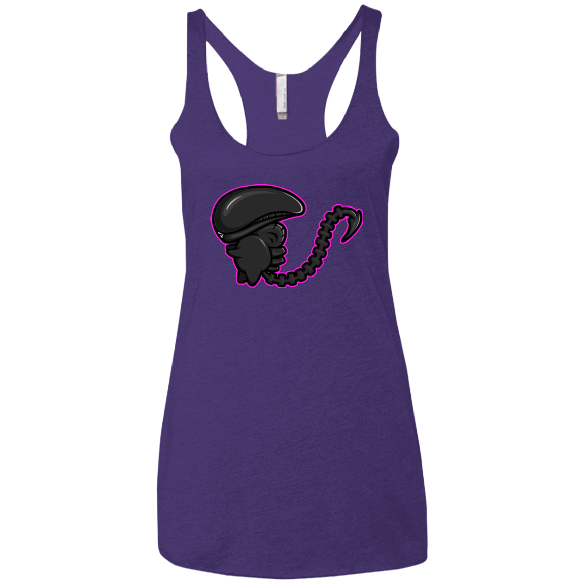T-Shirts Purple / X-Small Super Cute Alien Women's Triblend Racerback Tank