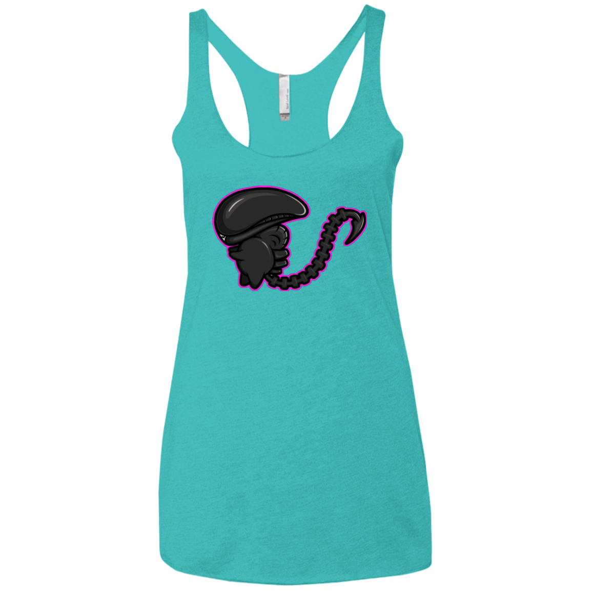 T-Shirts Tahiti Blue / X-Small Super Cute Alien Women's Triblend Racerback Tank