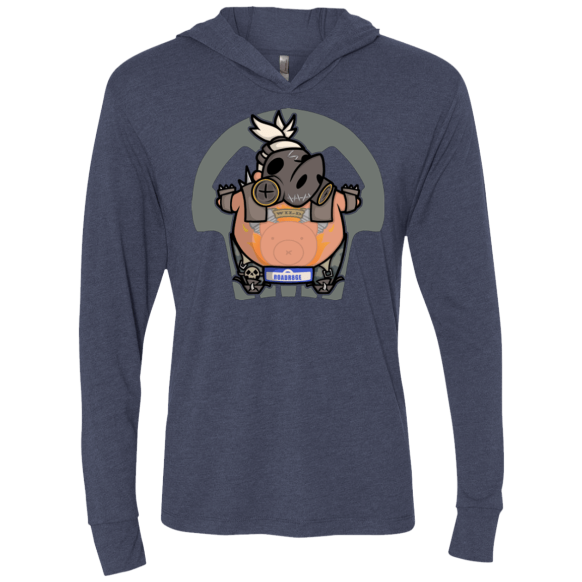 T-Shirts Vintage Navy / X-Small Super Cute Hog Triblend Long Sleeve Hoodie Tee