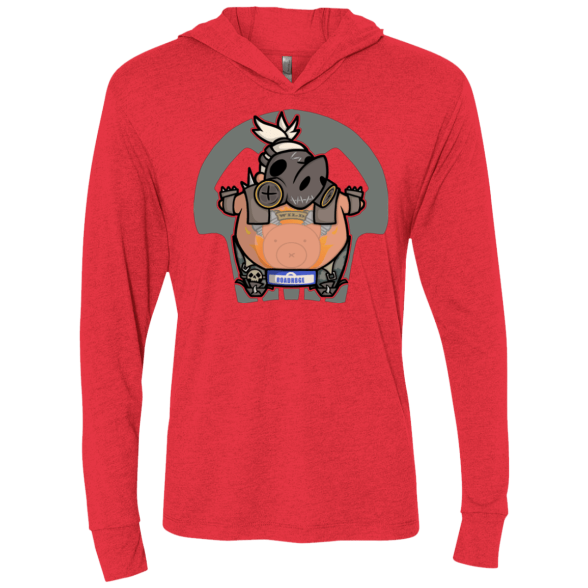 T-Shirts Vintage Red / X-Small Super Cute Hog Triblend Long Sleeve Hoodie Tee