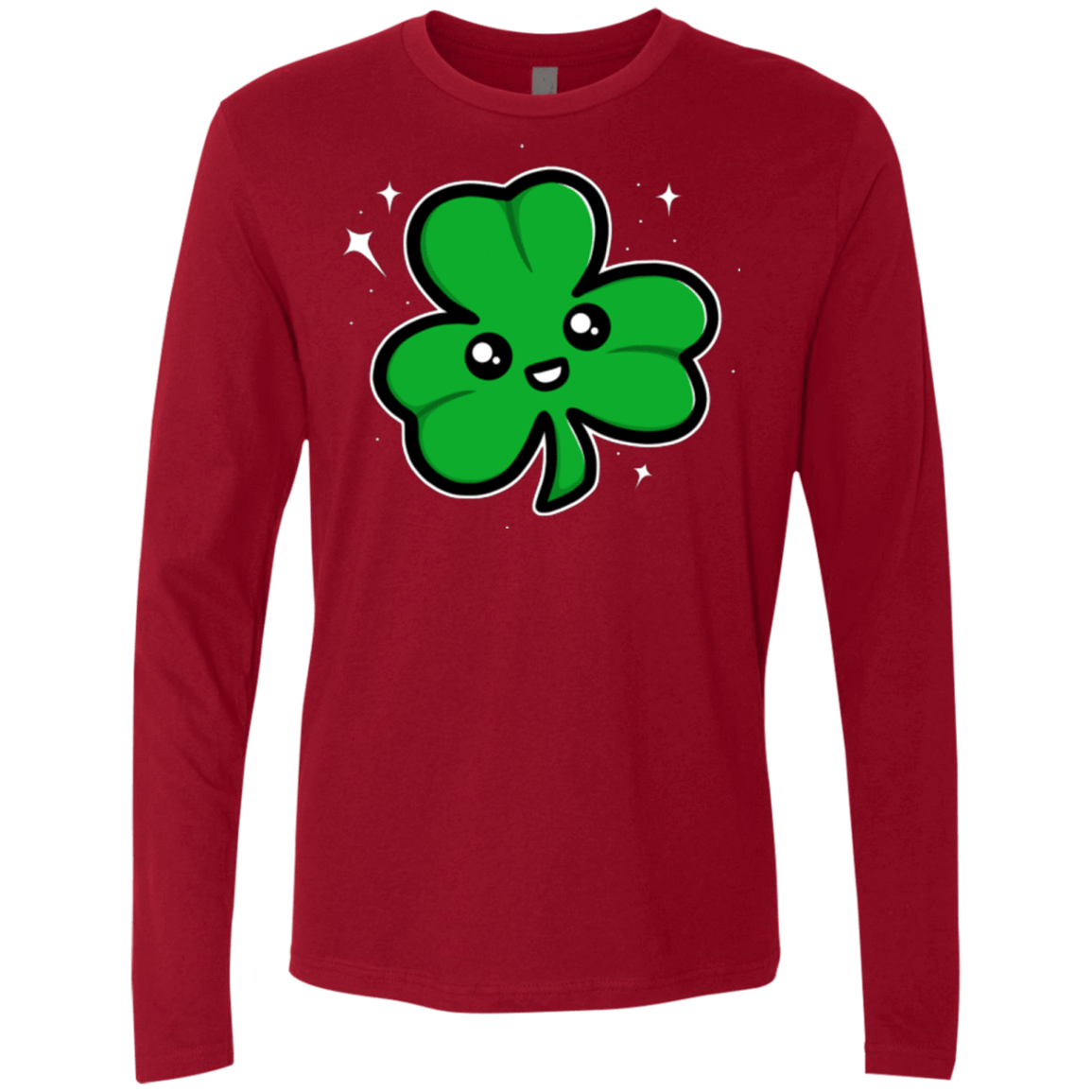 T-Shirts Cardinal / Small Super Cute Shamrock Men's Premium Long Sleeve