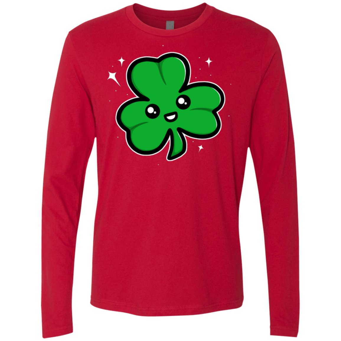 T-Shirts Red / Small Super Cute Shamrock Men's Premium Long Sleeve