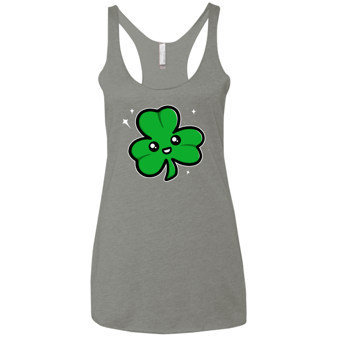 T-Shirts Venetian Grey / X-Small Super Cute Shamrock Women's Triblend Racerback Tank