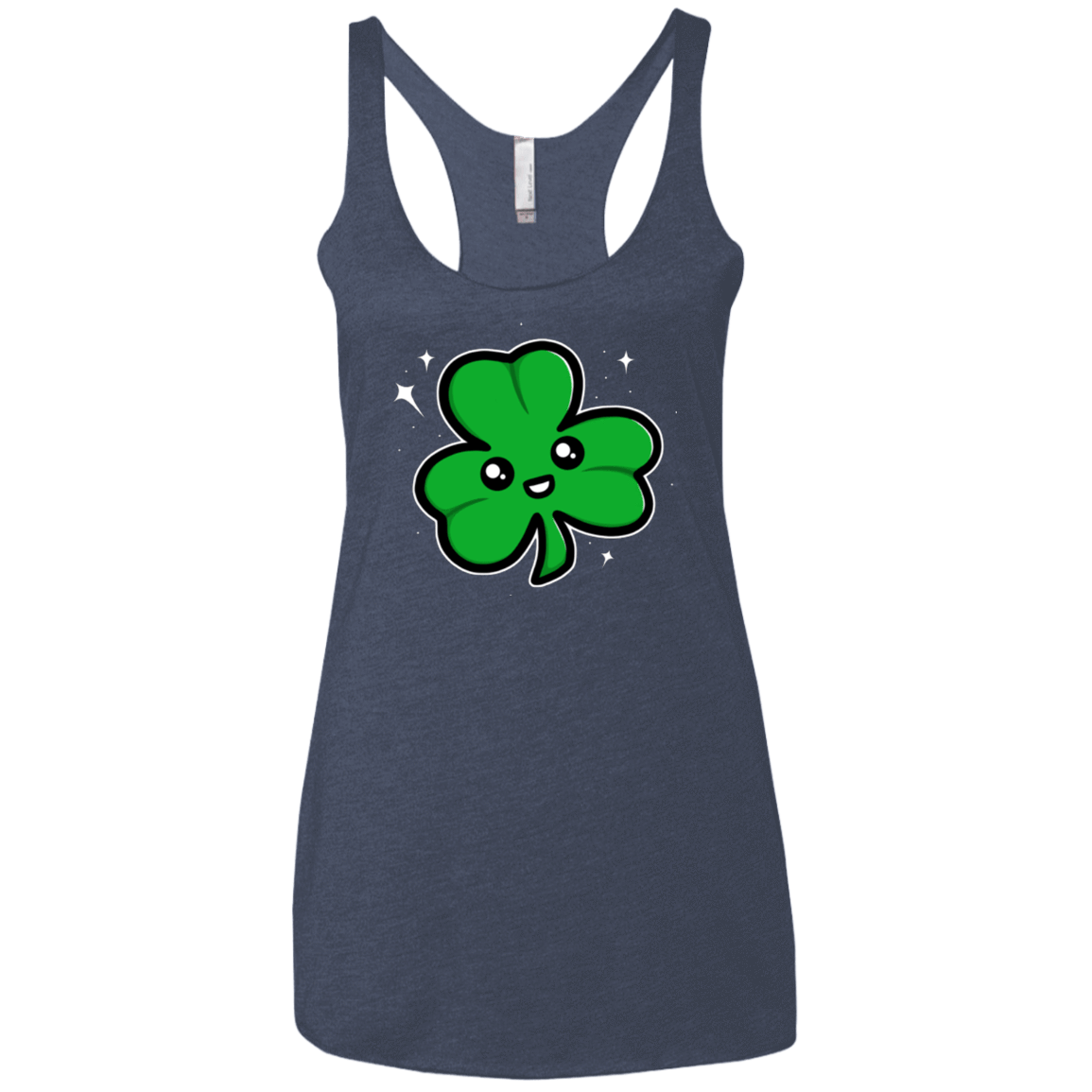 T-Shirts Vintage Navy / X-Small Super Cute Shamrock Women's Triblend Racerback Tank