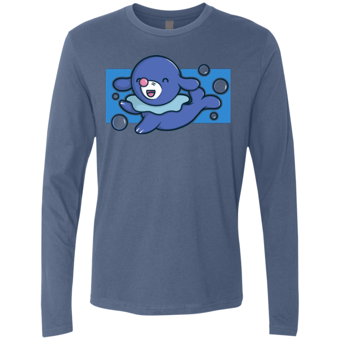 T-Shirts Indigo / Small Super Cute Starter Popplio Men's Premium Long Sleeve