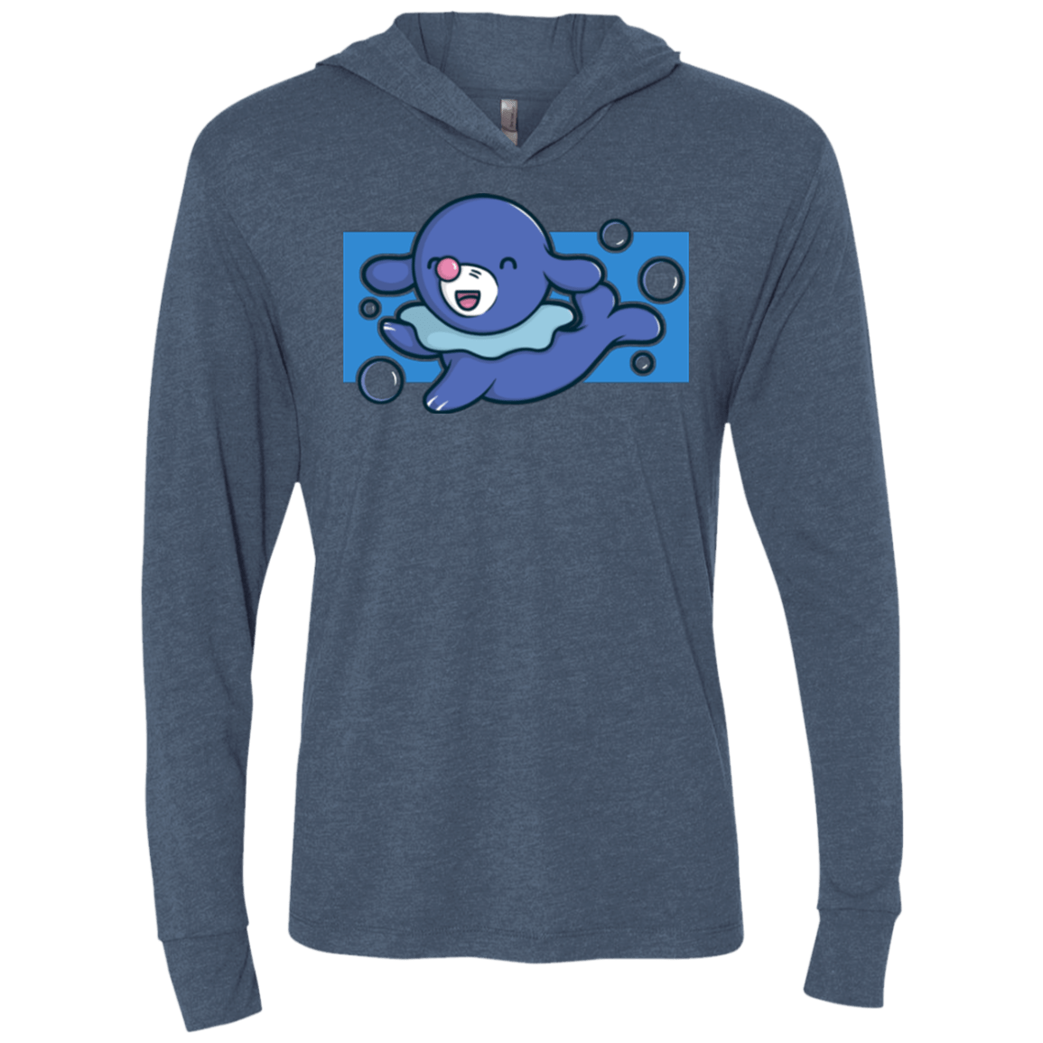 T-Shirts Indigo / X-Small Super Cute Starter Popplio Triblend Long Sleeve Hoodie Tee