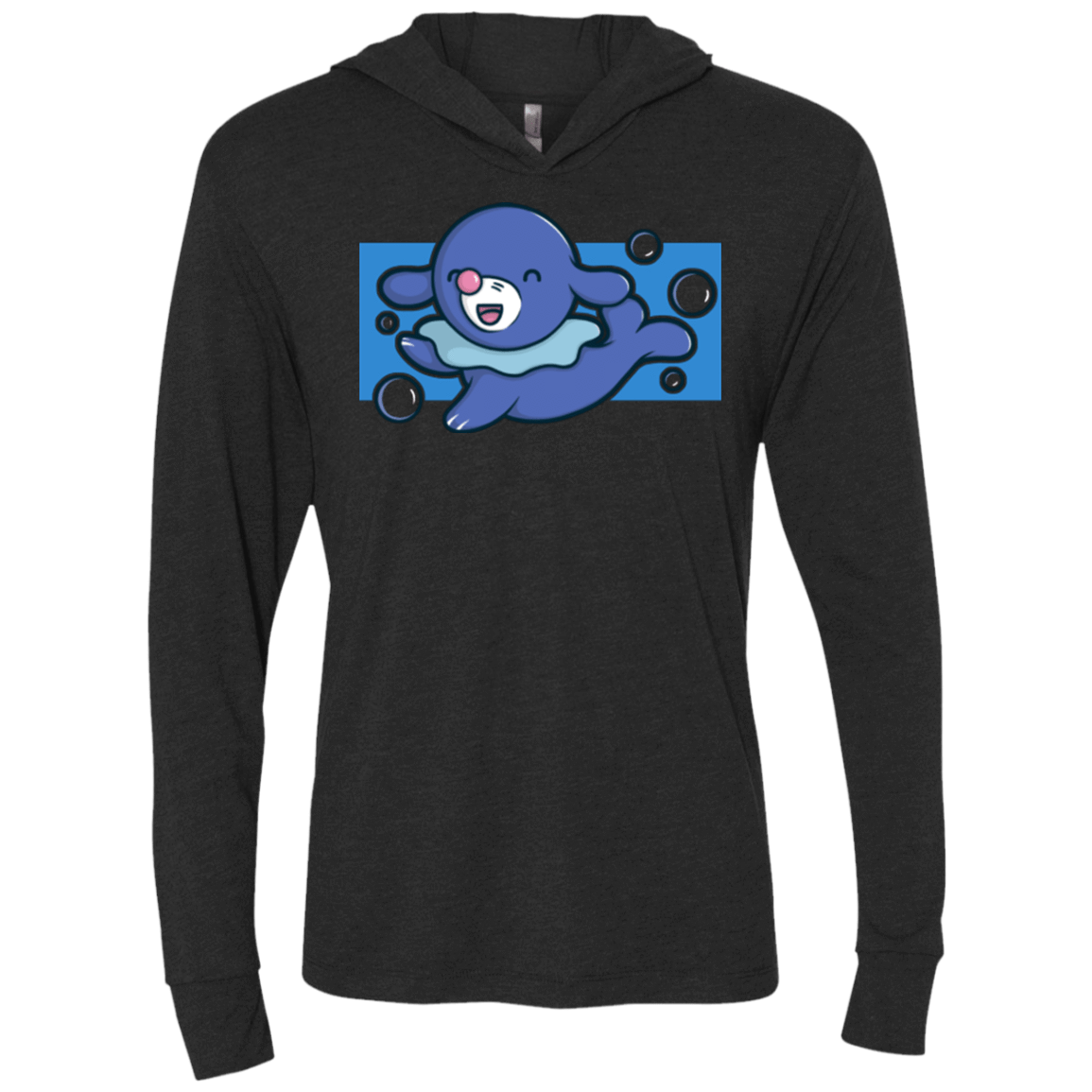T-Shirts Vintage Black / X-Small Super Cute Starter Popplio Triblend Long Sleeve Hoodie Tee