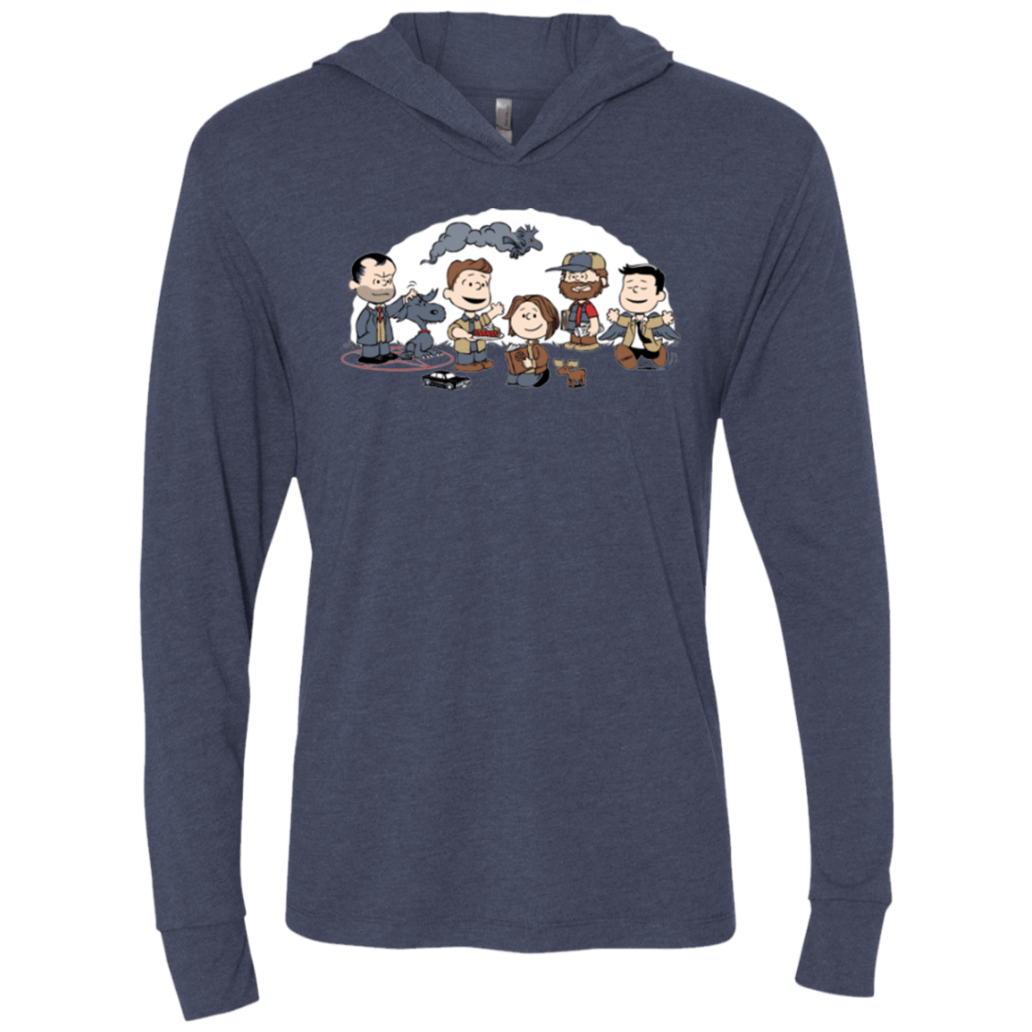 T-Shirts Vintage Navy / X-Small Super Nutural Triblend Long Sleeve Hoodie Tee