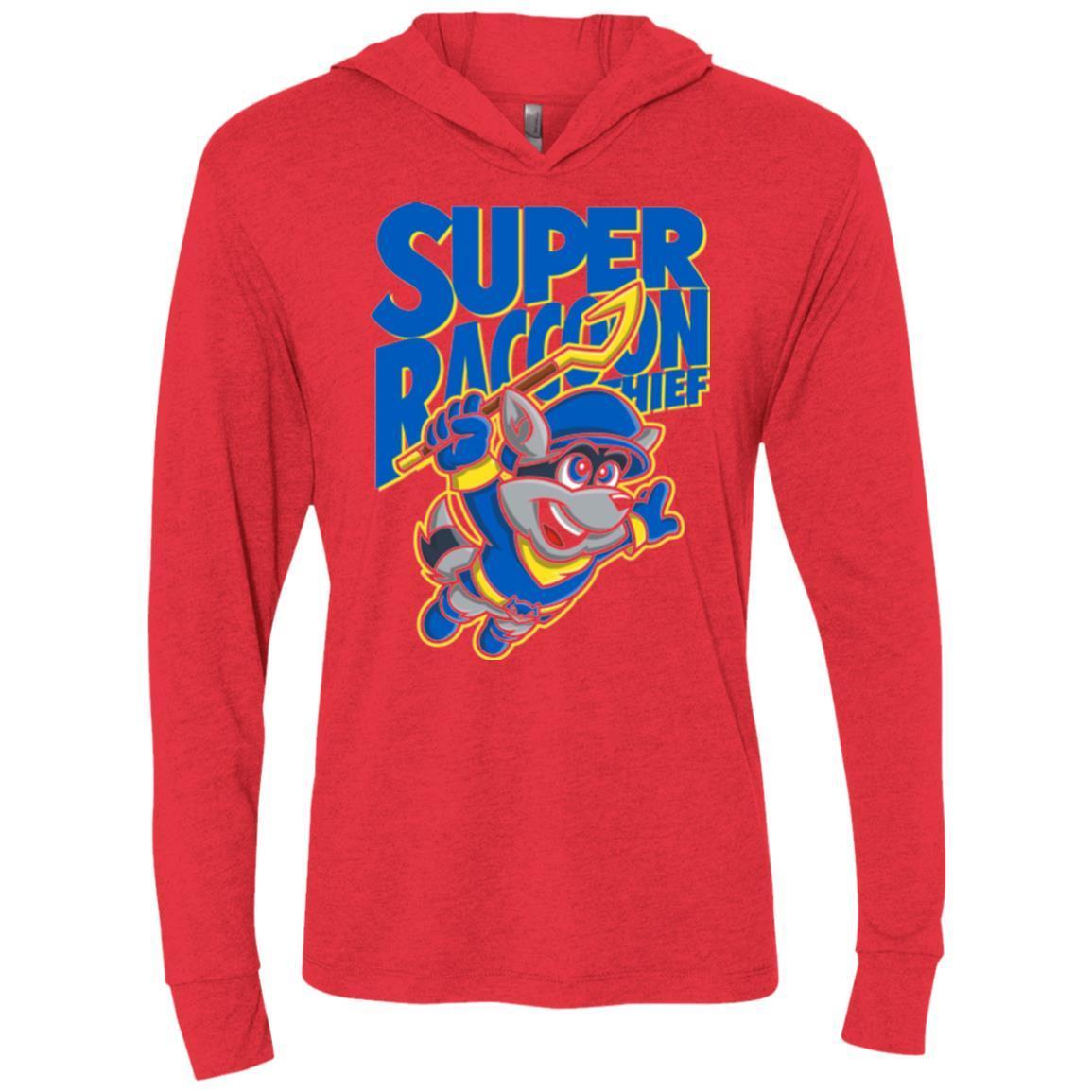 T-Shirts Vintage Red / X-Small Super Racoon Thief Triblend Long Sleeve Hoodie Tee