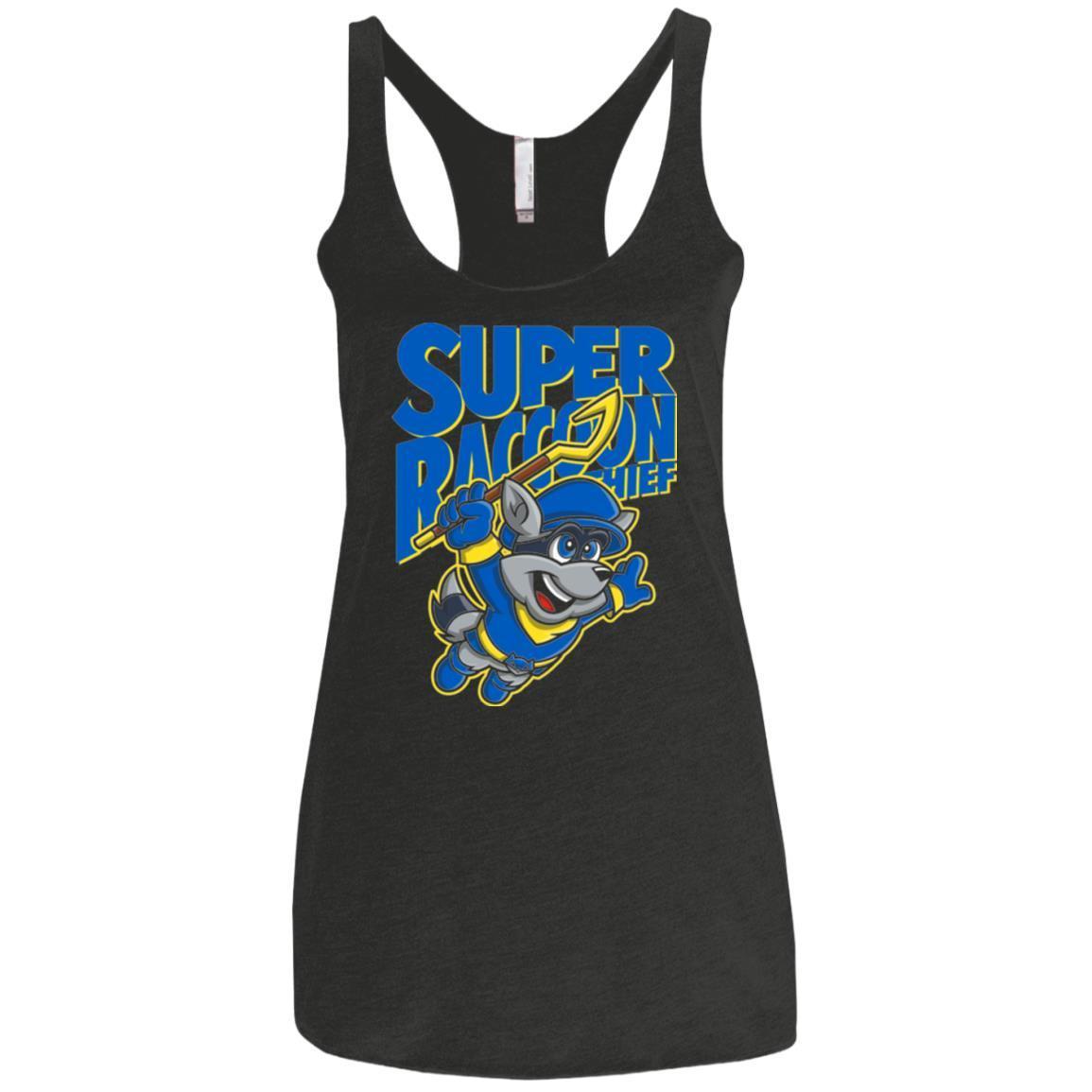 T-Shirts Vintage Black / X-Small Super Racoon Thief Women's Triblend Racerback Tank