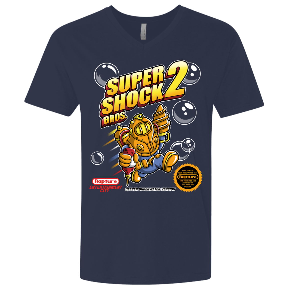 T-Shirts Midnight Navy / X-Small Super Shock Bros 2 Men's Premium V-Neck