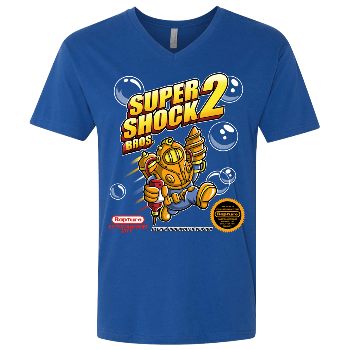 T-Shirts Royal / X-Small Super Shock Bros 2 Men's Premium V-Neck