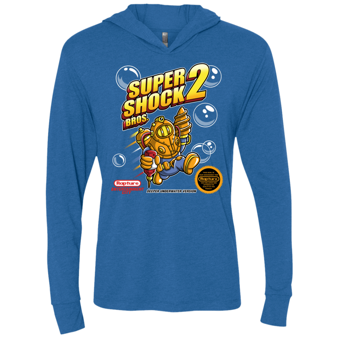 T-Shirts Vintage Royal / X-Small Super Shock Bros 2 Triblend Long Sleeve Hoodie Tee