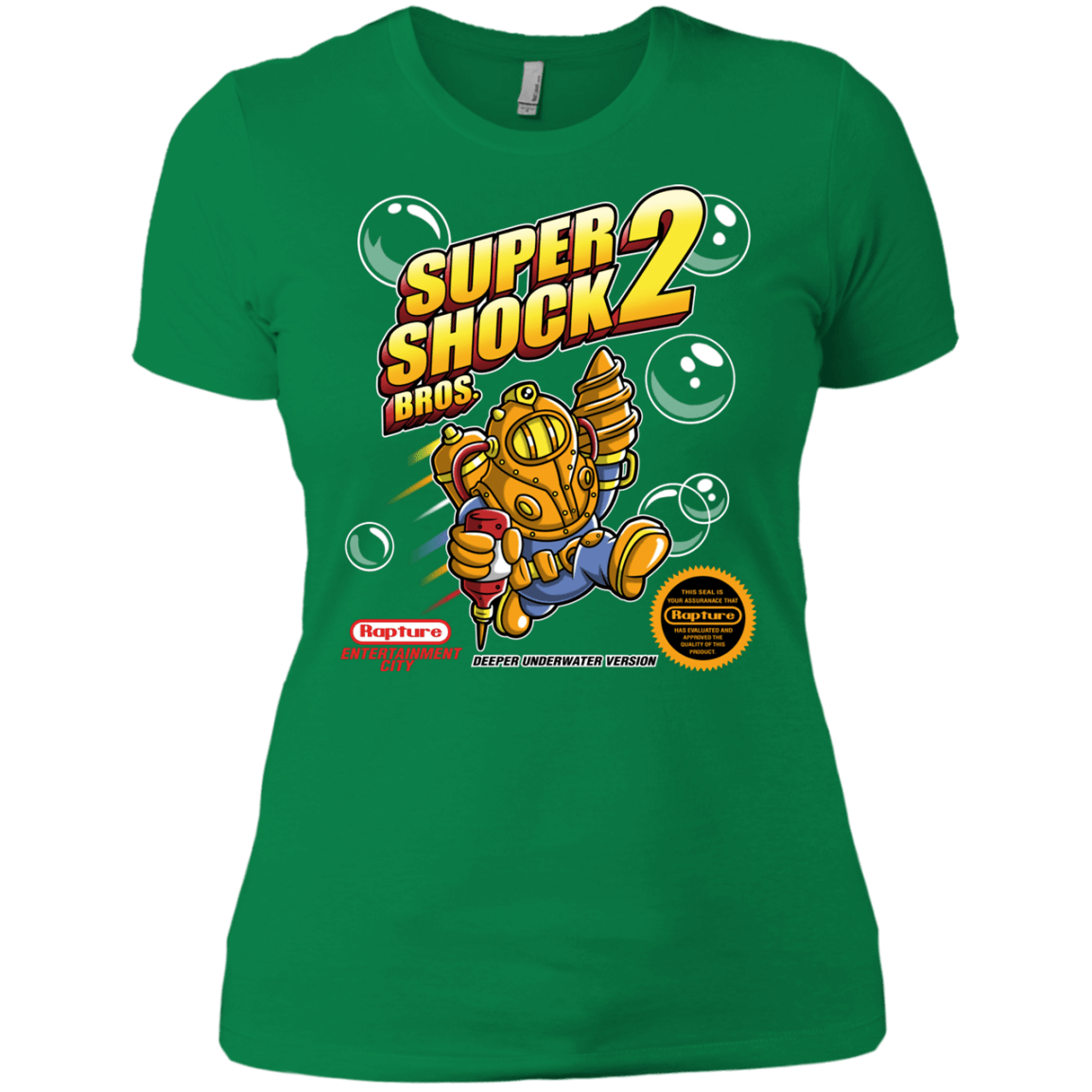T-Shirts Kelly Green / X-Small Super Shock Bros 2 Women's Premium T-Shirt