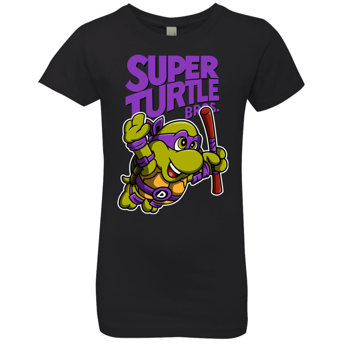T-Shirts Black / YXS Super Turtle Bros Donnie Girls Premium T-Shirt